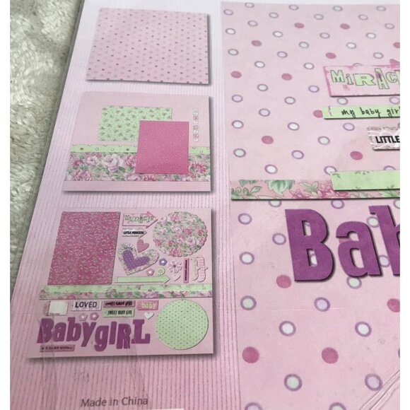 DaisyDs Baby Girl Scrapbook Kit Build A Page Set Pink - Picture 5 of 6